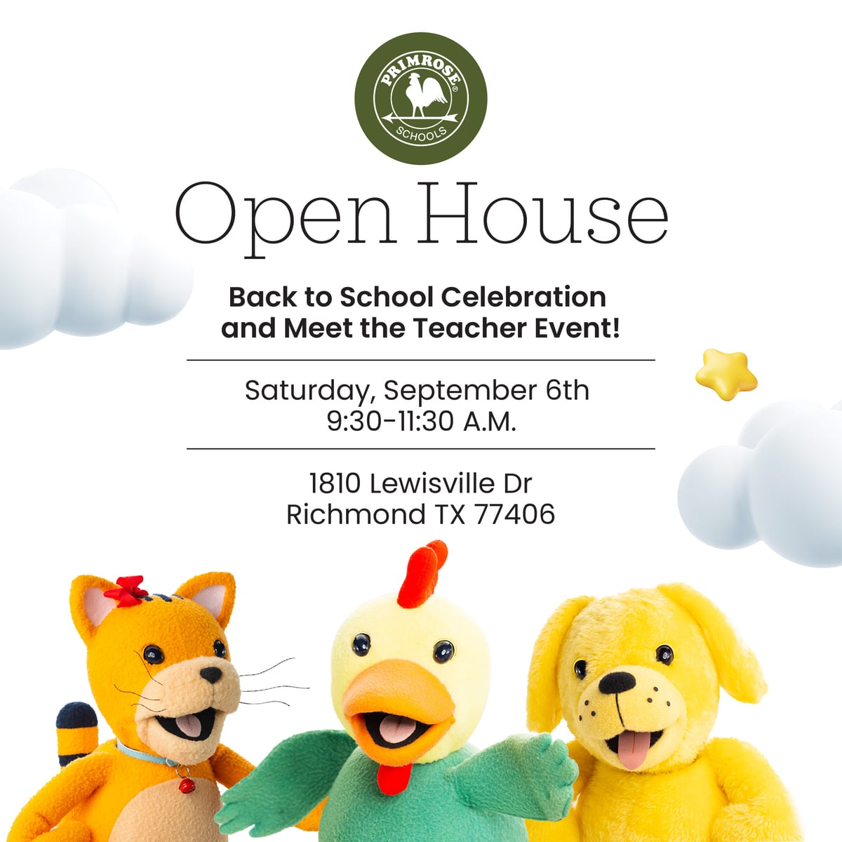 community open house - meet the teacher - open house