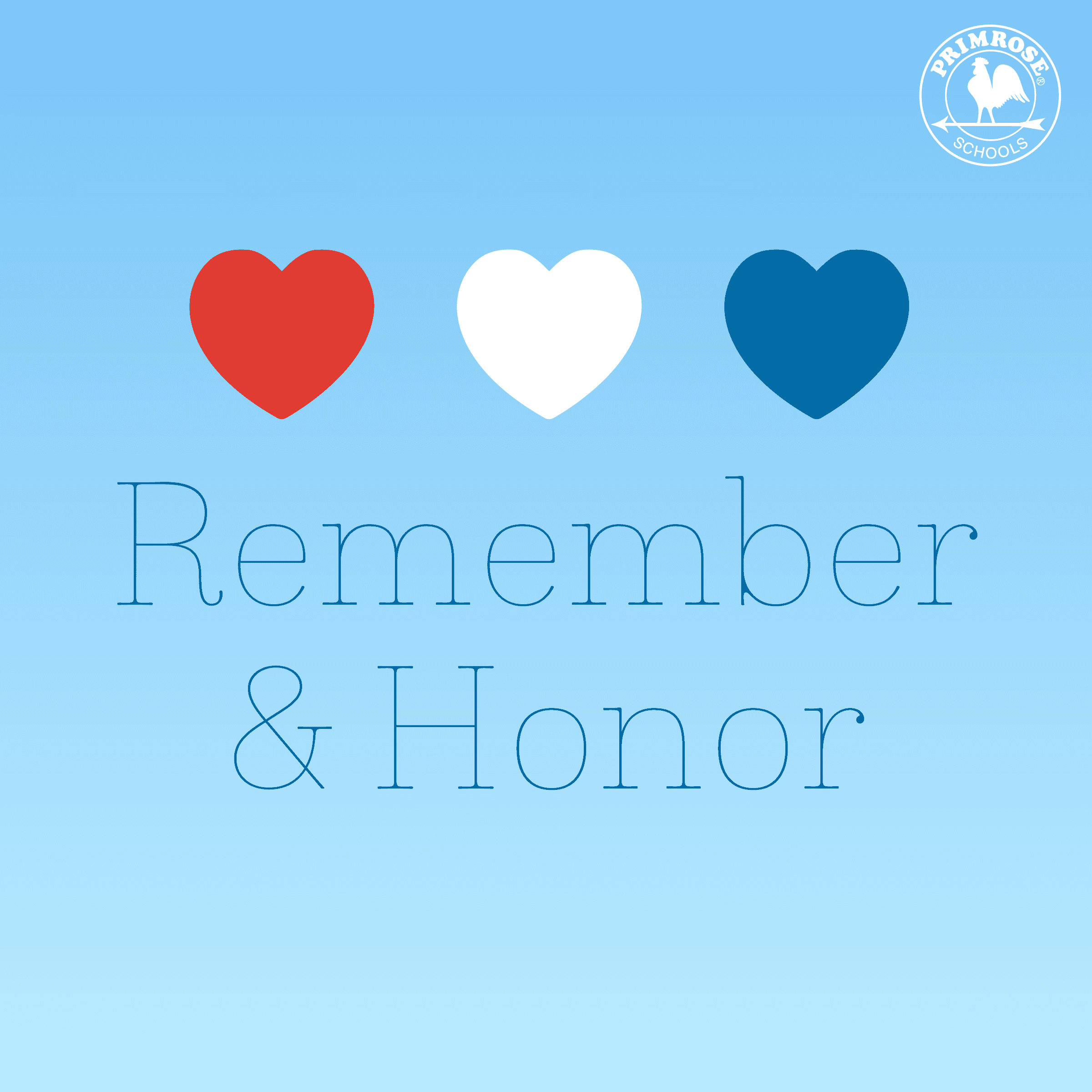Grahpic with red, white and blue hearts