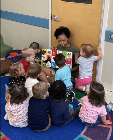 teacher reading to students