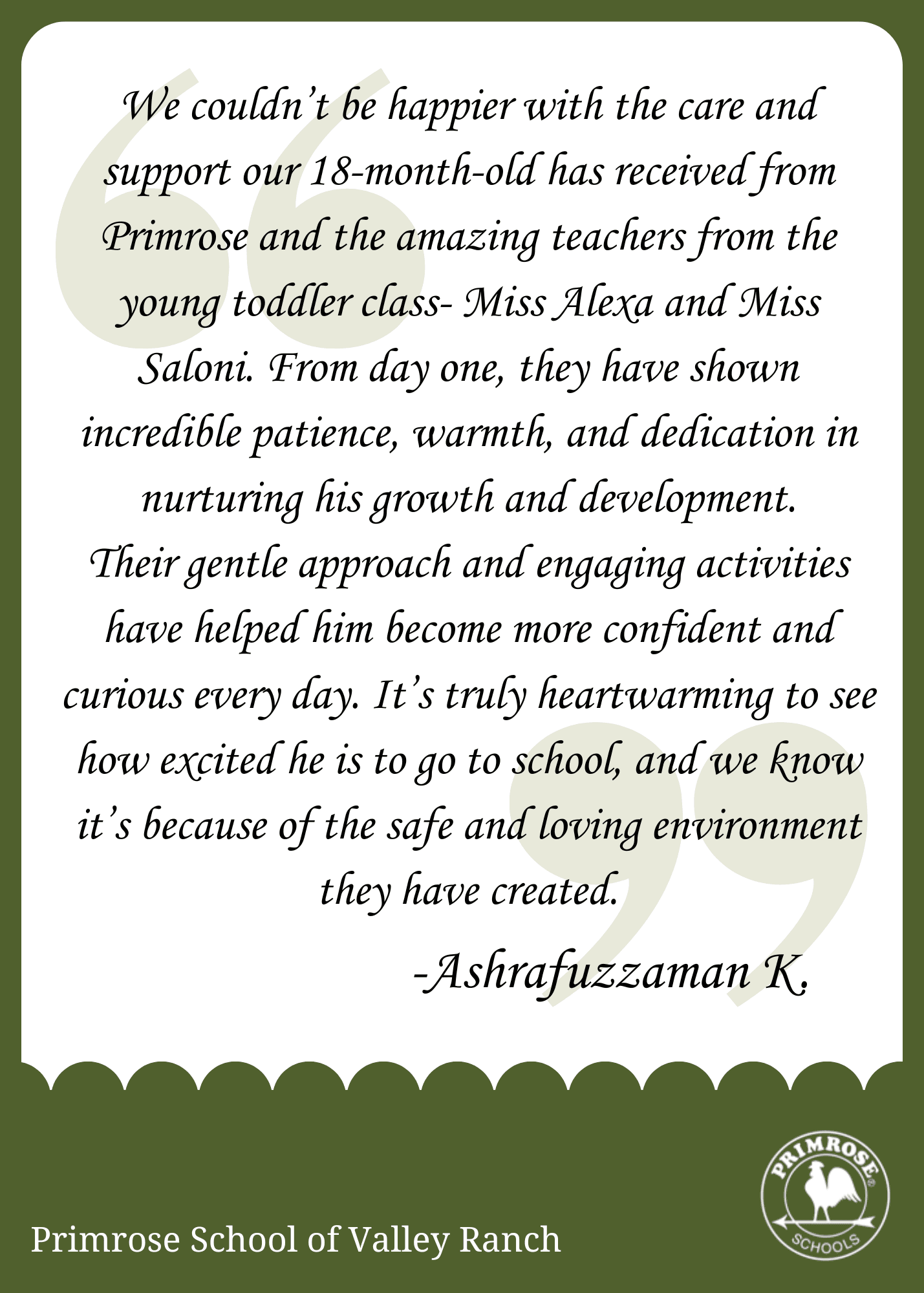 Toddler Parent Testimonial