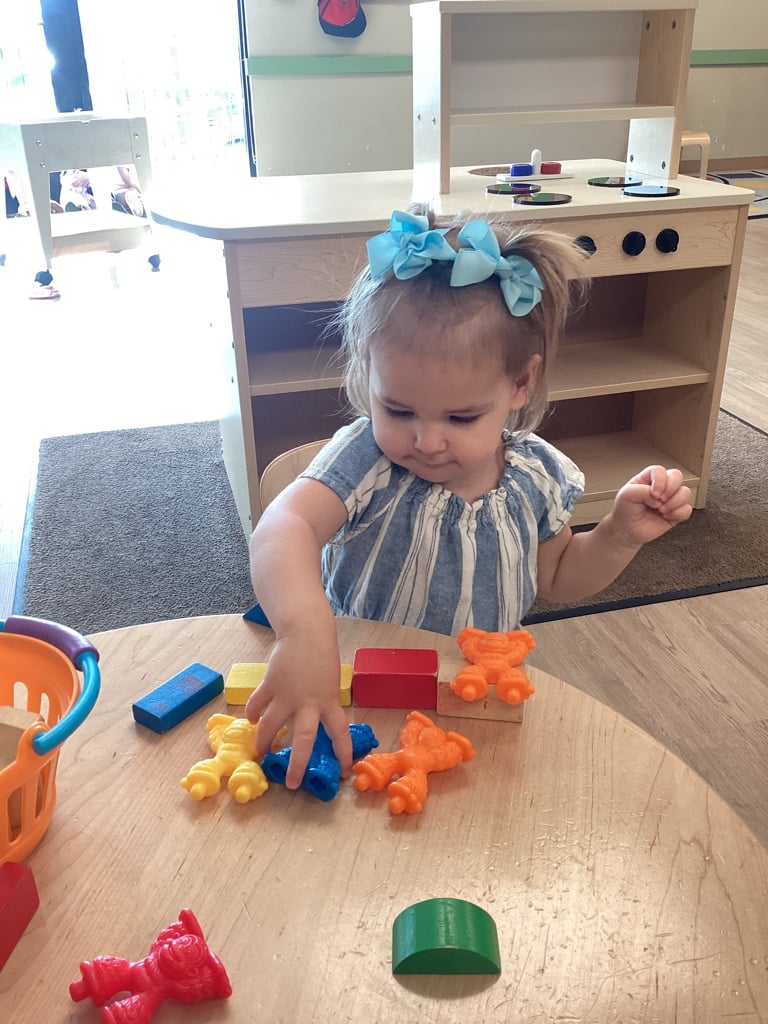 child using blocks