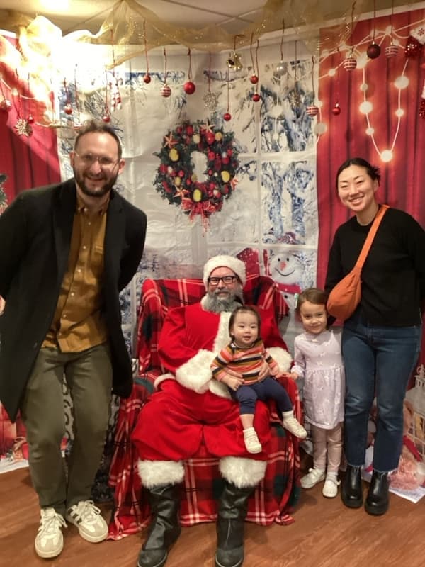 family with santa