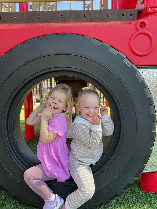 Posing on the playground