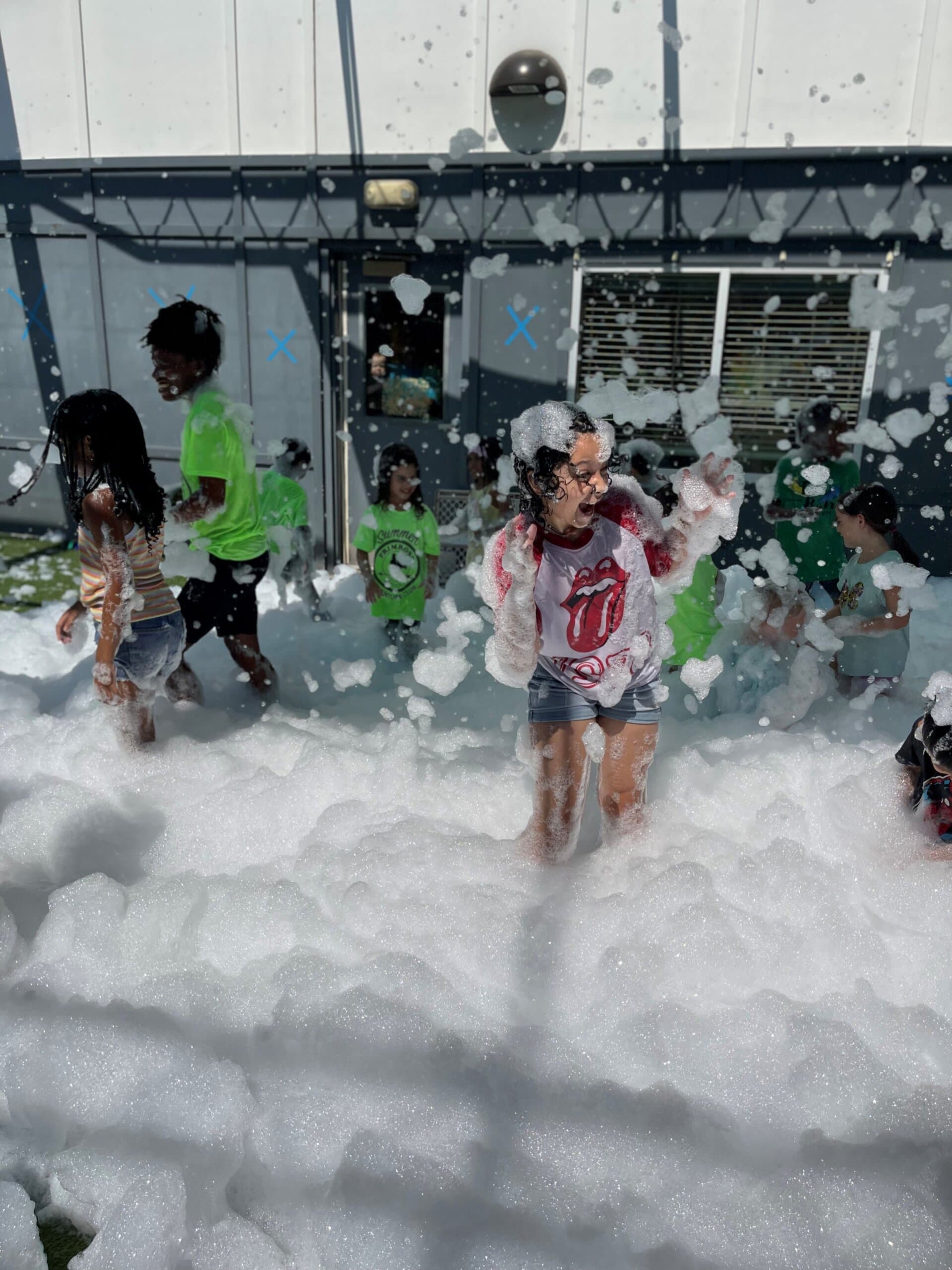 children in foam