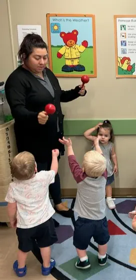 Ms. Vanessa our Early Preschool 2 teacher during Wonder Time 2!