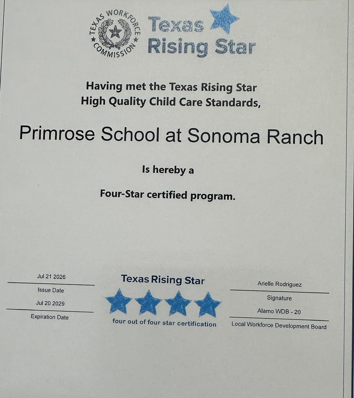 Texas Rising Star High-Quality Child Care Accreditation
