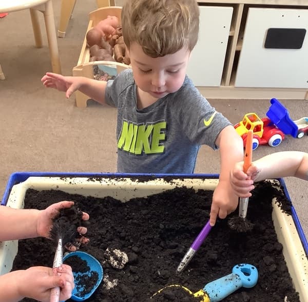 Fossil Hunting on Sensory Table