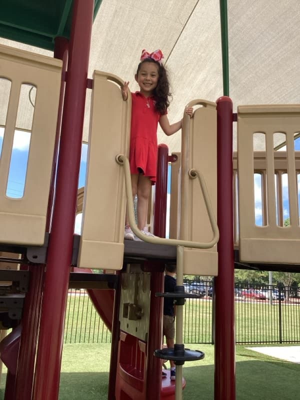 student playing on the playground