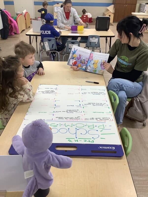 Children at a table