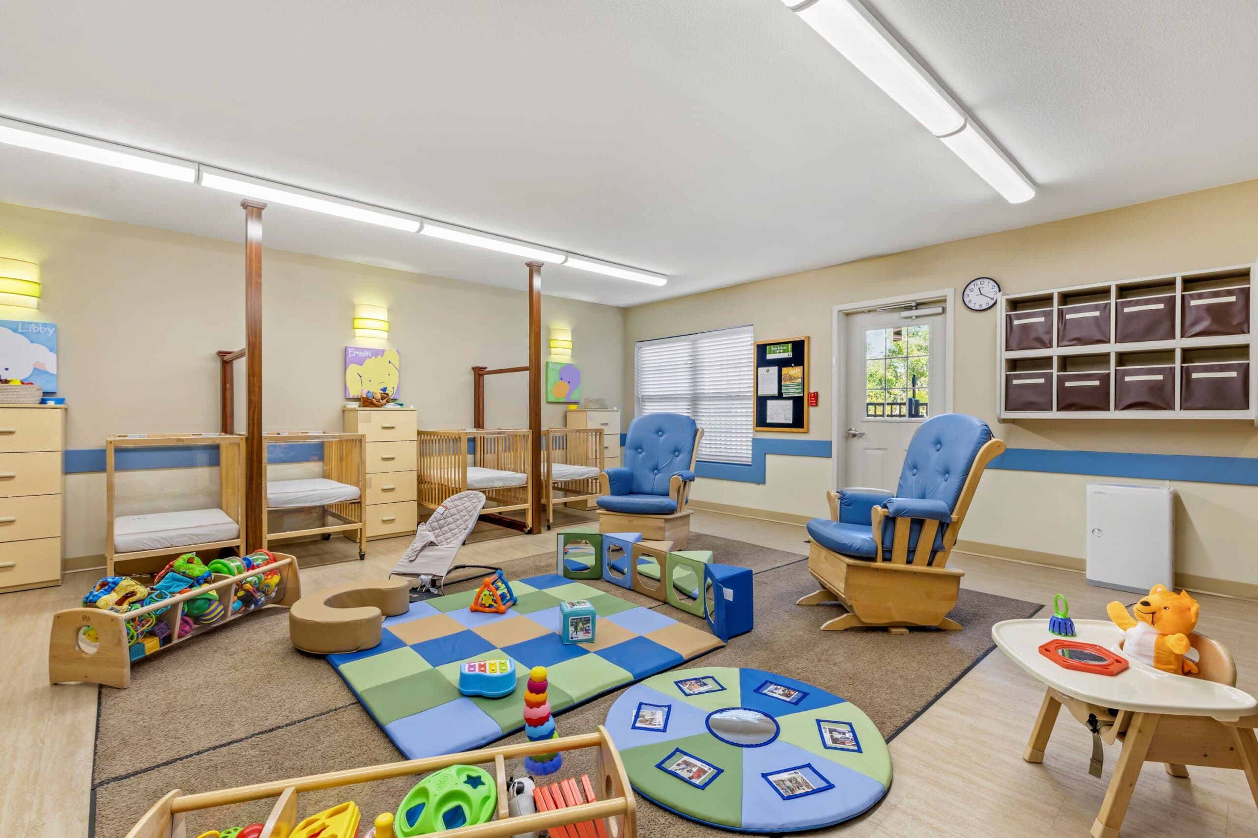 infant daycare room at Primrose School of Frisco at Independence