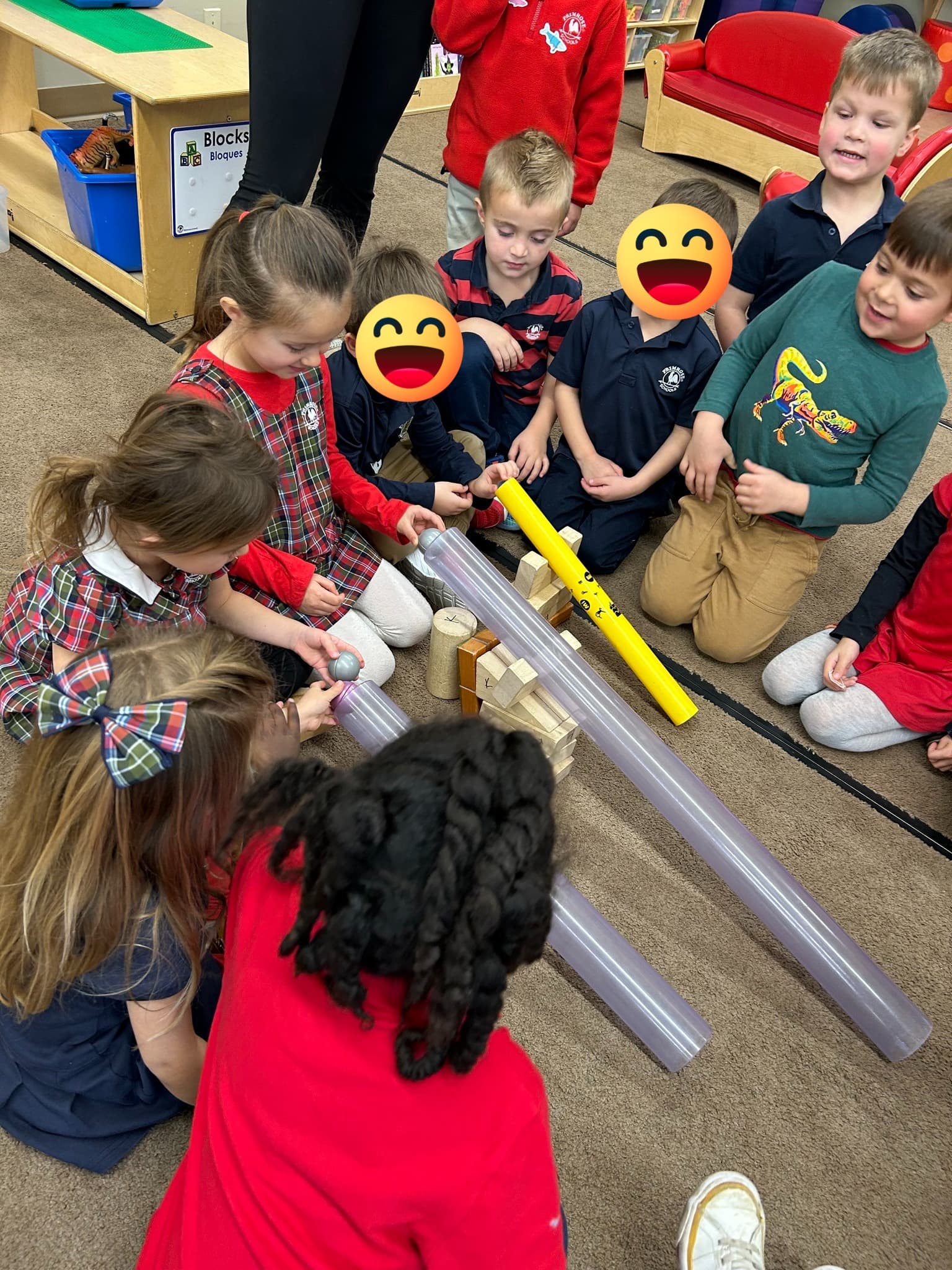 Children making ramps