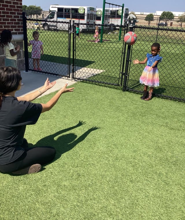 Preschooler learning outside