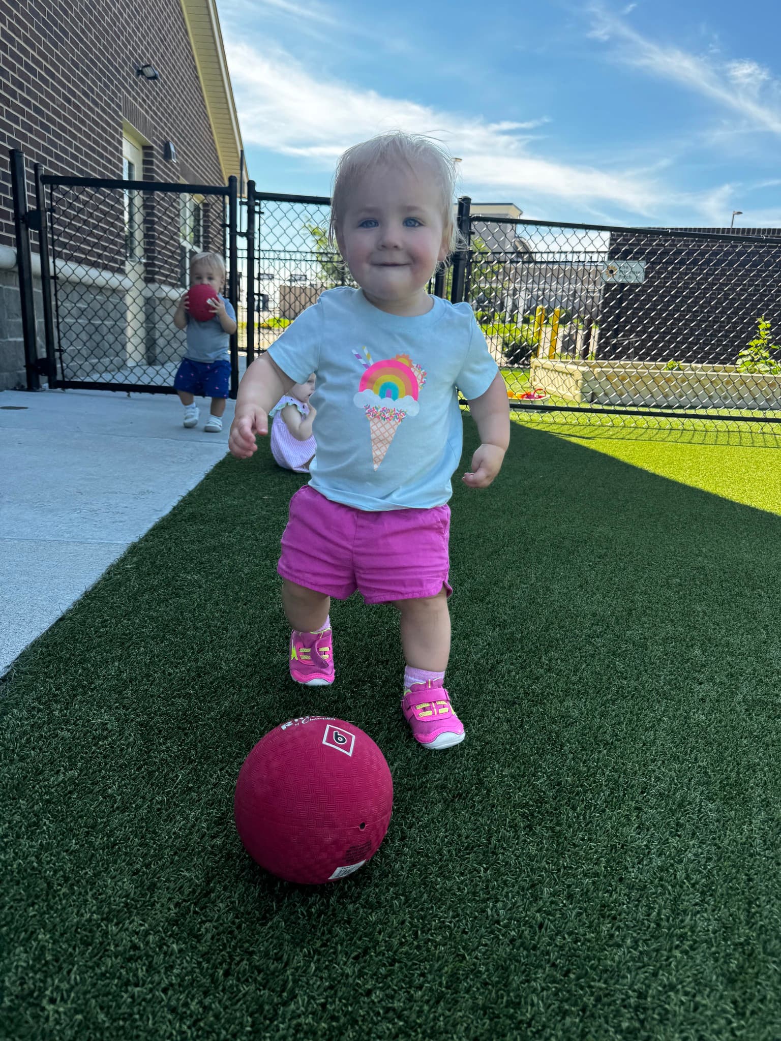Toddler participating in Thumbs Up activity!