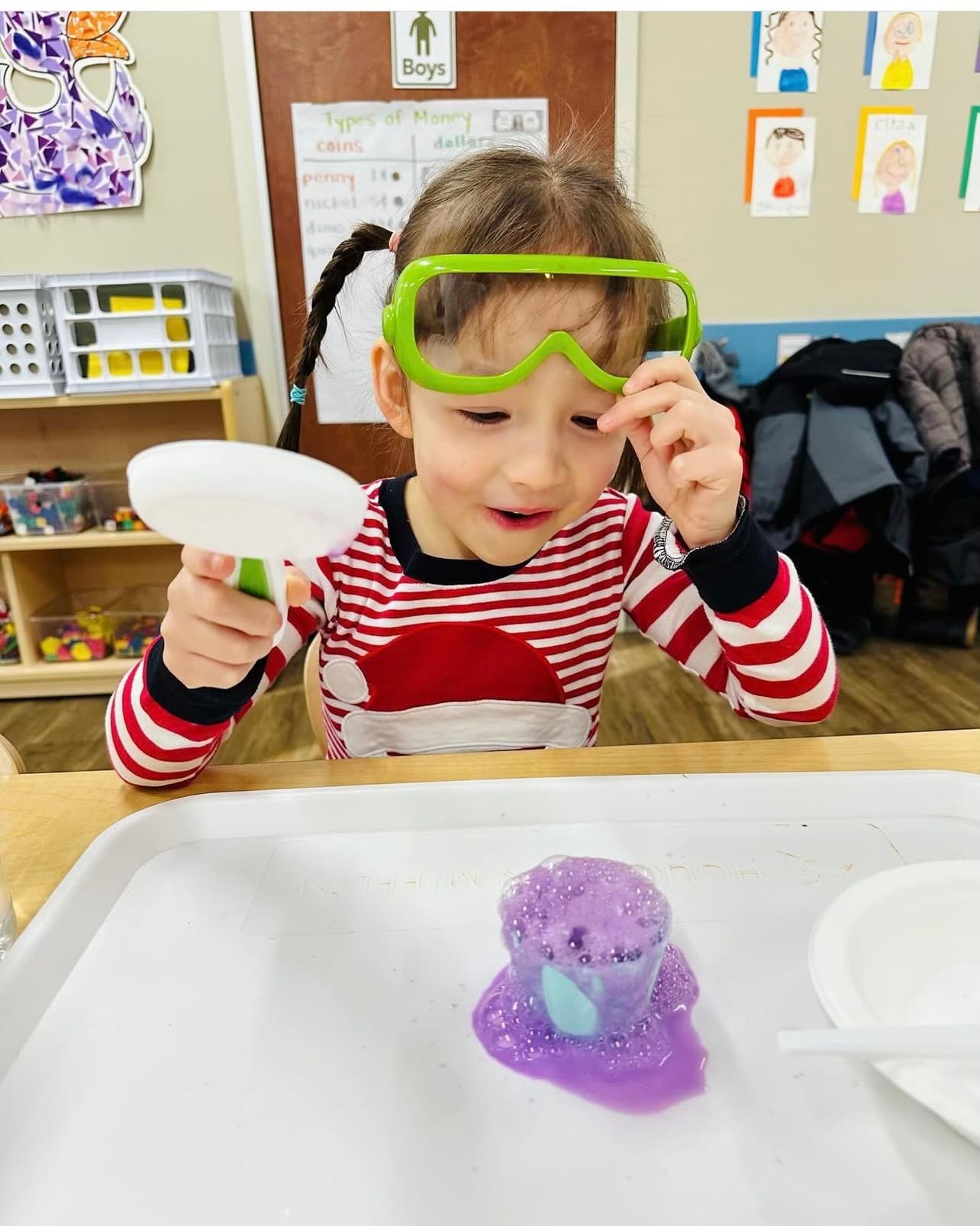 Pre-Kindergarten student excited about activity