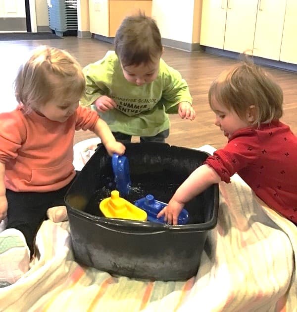 Students exploring during choice learning centers
