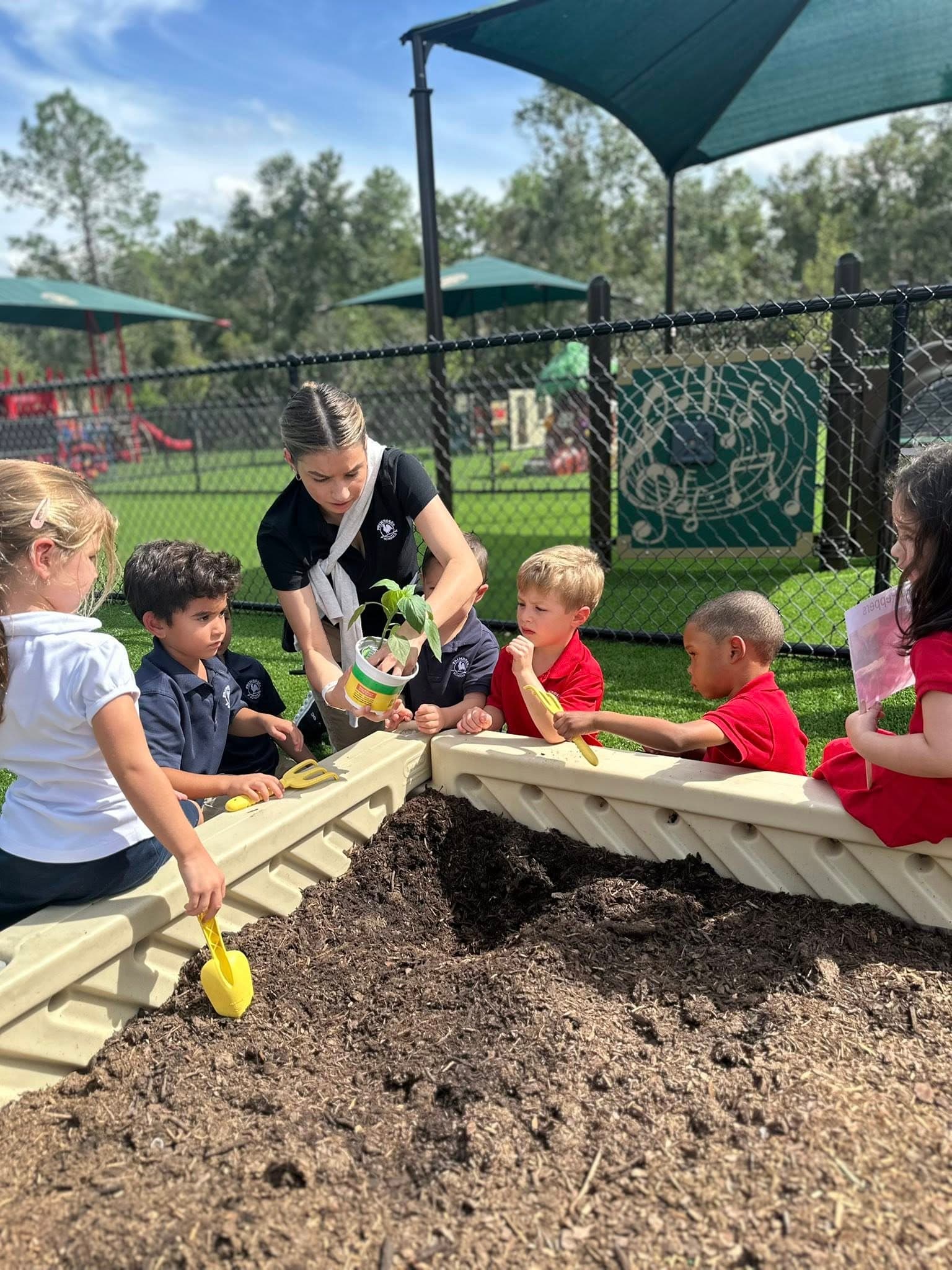 children gardening