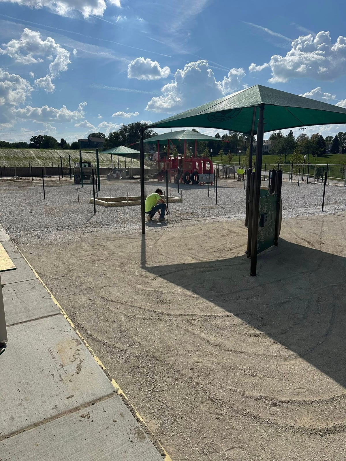 Our preschool's playground is in the process of being leveled in preparation for turf installation.