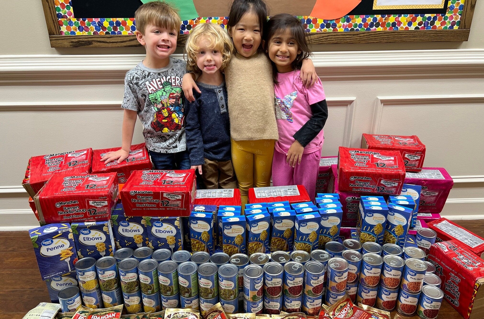 Primrose students participating in food drive