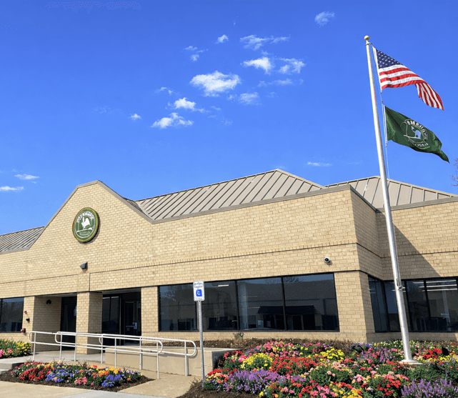 teachers posing on firetruck playground