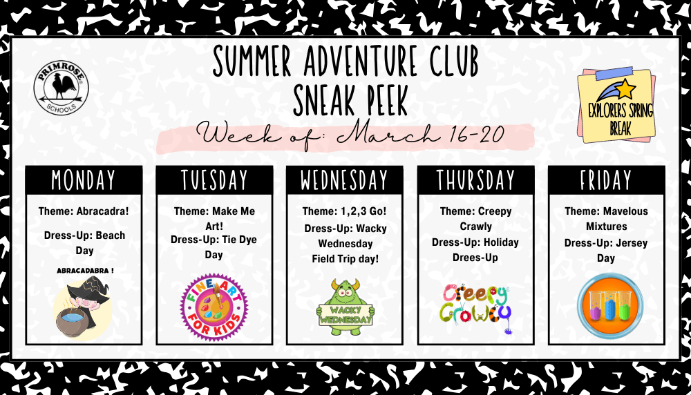 Summer Sneak Peek + Spring Break Fun! | Primrose School of West Allen Summer Sneak Peek + Spring Break Fun! | Primrose School of West Allen