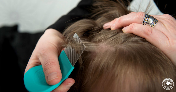 A mother combs through her child's hair using a lice comb