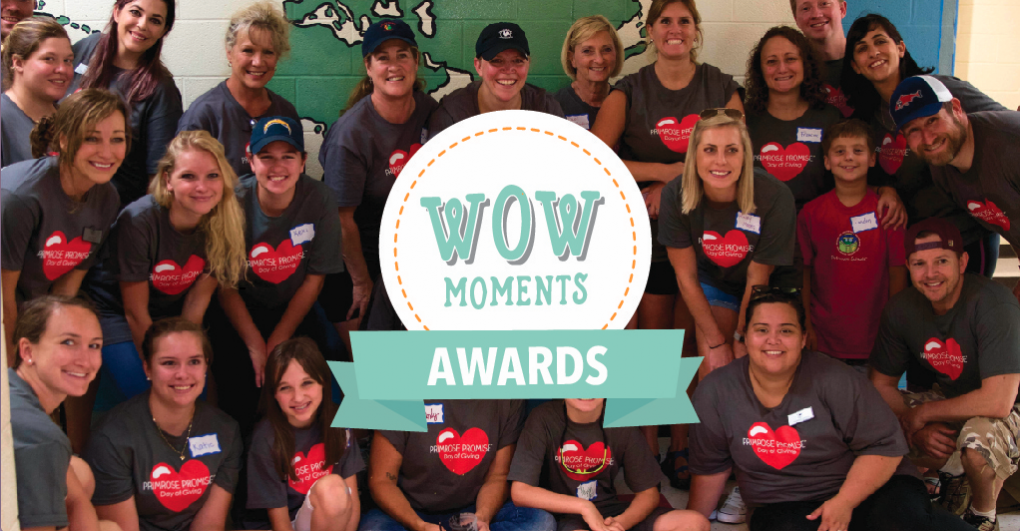 Wow Moment Award Winners pose during their day of service