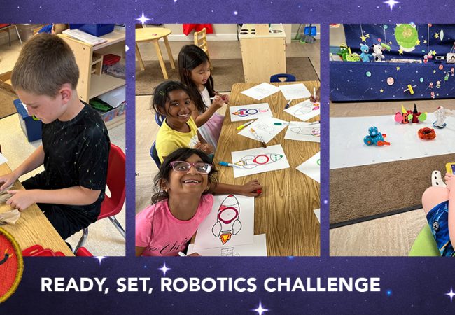 children in school working on robotics challenge project